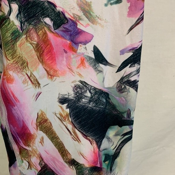 Betsey Johnson Multicolored Floral Mid-Rise Cropped Leggings Size S - Picture 4 of 10